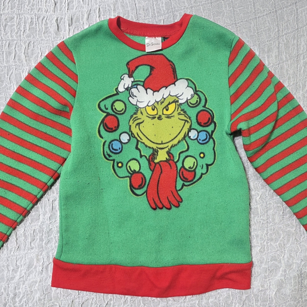 GRINCH Dr. Seuss Christmas Festive Green and Red Christmas Sweater